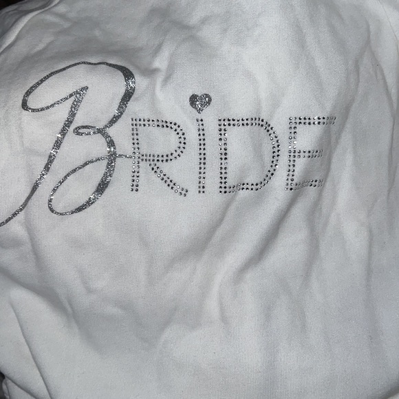 Victoria Secret Bride I Do White Zip Hoodie Jacket rhinestone Bling medium - Picture 2 of 7